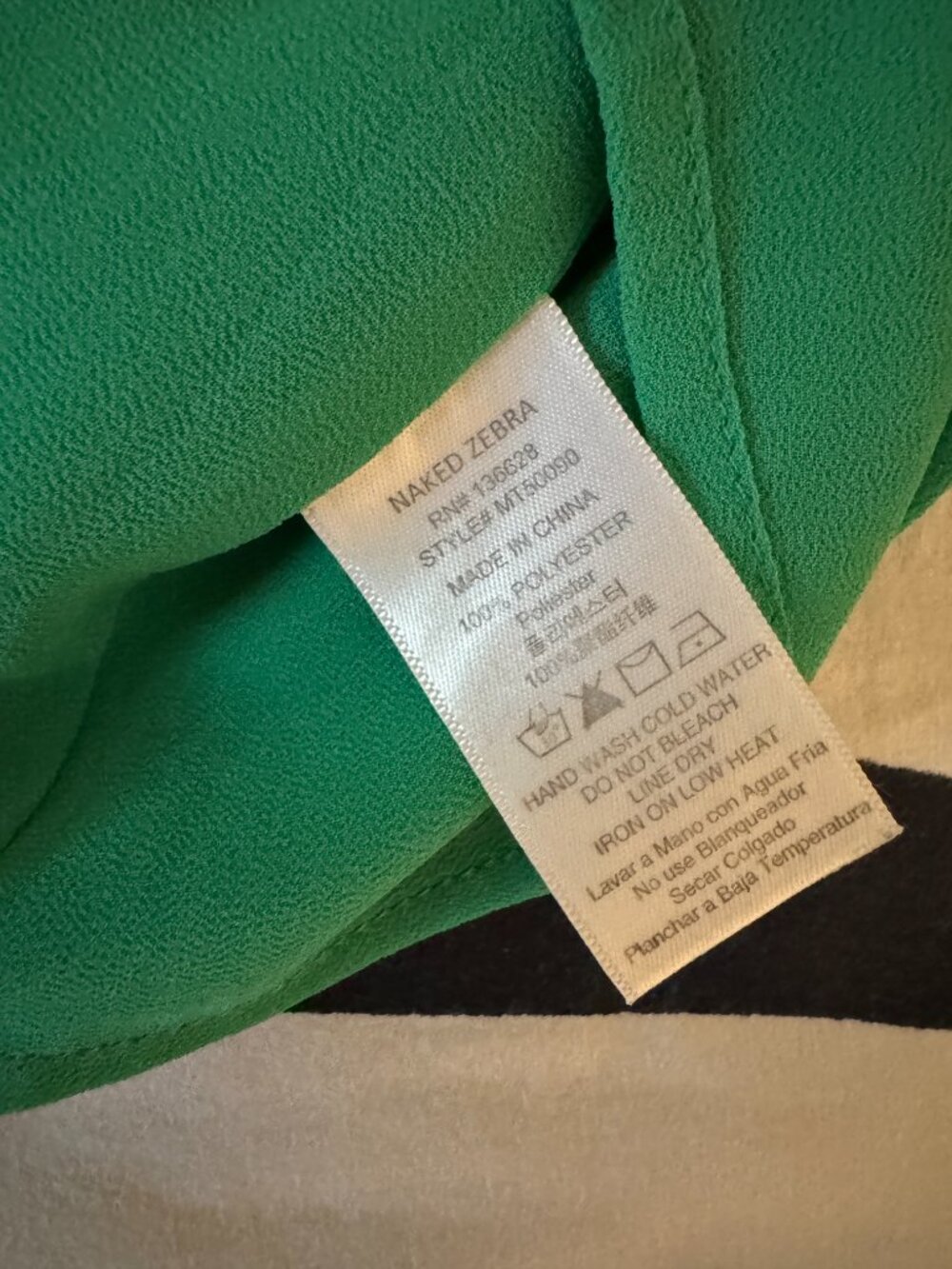Naked Zebra Green Racerback Tank Top Sz L - Picture 5 of 6